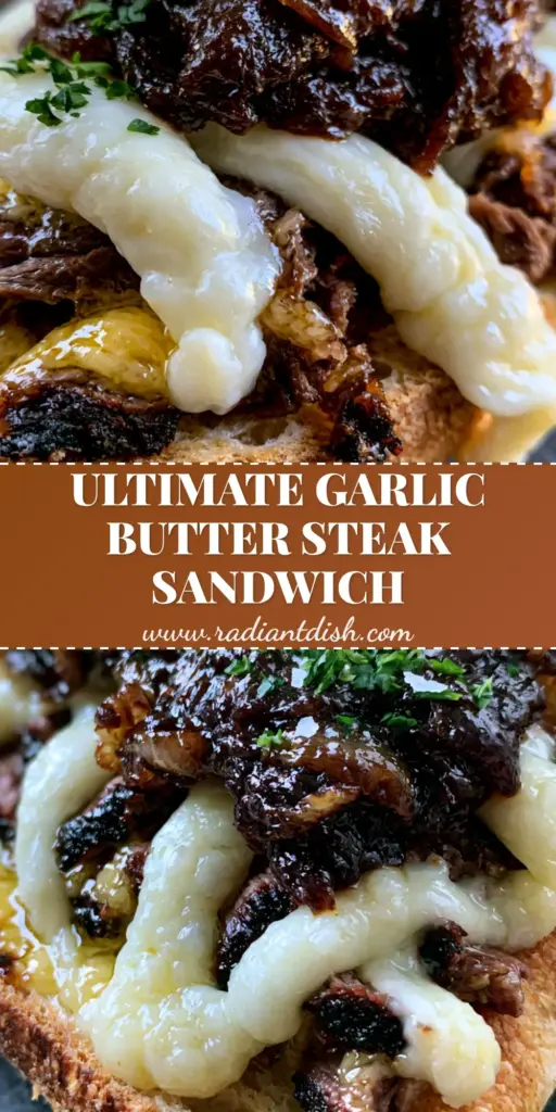 A gourmet steak sandwich with jammy balsamic onions and melted provolone on sourdough. (steak sandwich recipe)