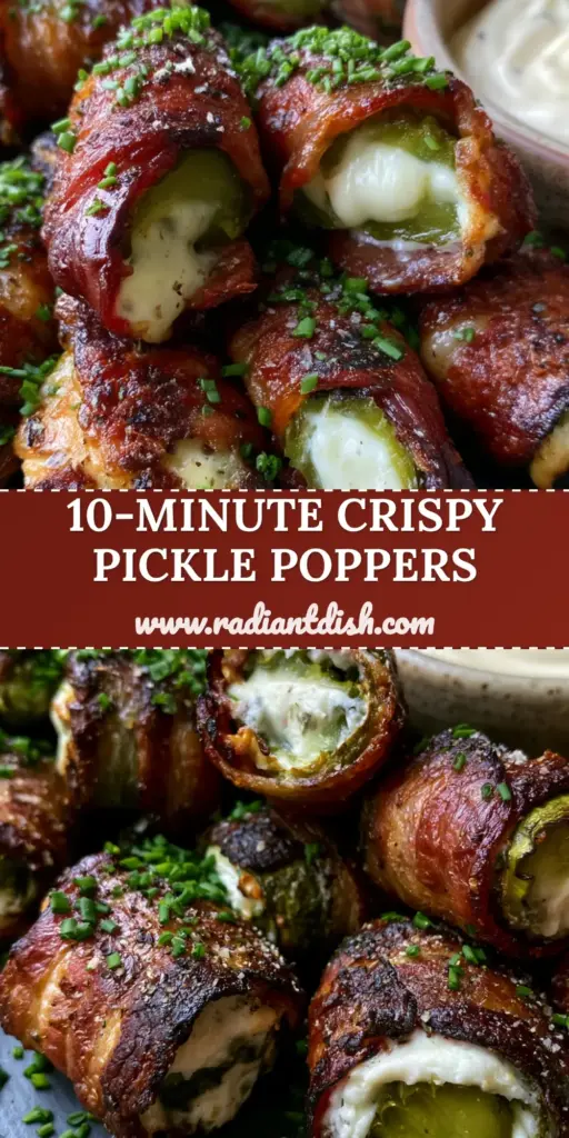 A heap of air-fried bacon wrapped pickle poppers on a slate platter with ranch dip. (pickle poppers)