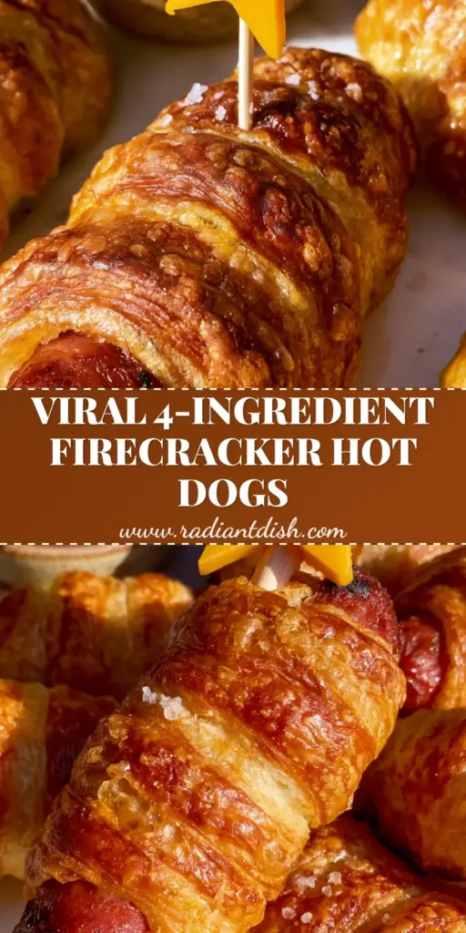 Firecracker Hot Dogs: The Ultimate Patriotic BBQ Skewer Recipe 4 A close-up shot of firecracker hot dogs featuring charred beef franks, spiraled golden-brown crescent dough, and thick cheddar cheese stars on skewers.