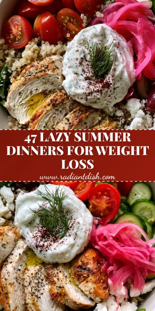 Healthy Summer Dinner Recipes: The Ultimate Mediterranean Chicken Power Bowl 3 A vibrant Mediterranean chicken power bowl with seared chicken, quinoa, and fresh vegetables. (healthy summer dinner recipes)