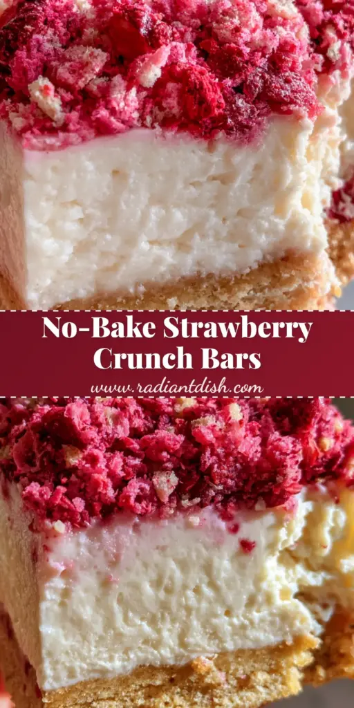 Strawberry Shortcake Bars with a Compressed Golden Oreo Crust 3 A close-up shot of a strawberry shortcake bar with a thick golden Oreo crust and ruby-red crumble topping. (strawberry shortcake bars)