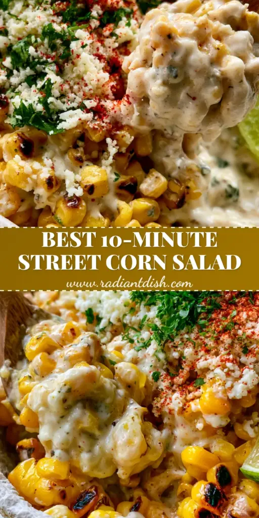 A rustic bowl of Mexican street corn salad with charred kernels, white cotija cheese, green cilantro, and red chili powder.