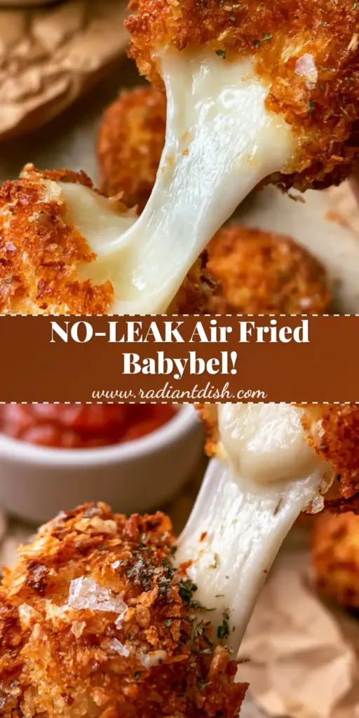 Air Fried Babybel Cheese: The Ultimate Crispy Molten Snack 3 A stack of deep golden-brown air fried Babybel cheese rounds on brown parchment paper with a side of red marinara sauce.