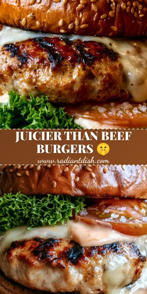A gourmet Ground Turkey Burger with melted white cheddar, pink sauce, and sea salt heirloom tomatoes on a sesame brioche bun.