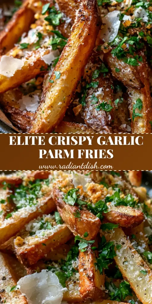 Garlic Parmesan Fries: The Ultimate Ultra-Crispy Air-Fried Recipe 3 A towering heap of ultra-crispy Garlic Parmesan Fries topped with fresh parsley and fluffy parmesan flakes in a dark stoneware bowl.