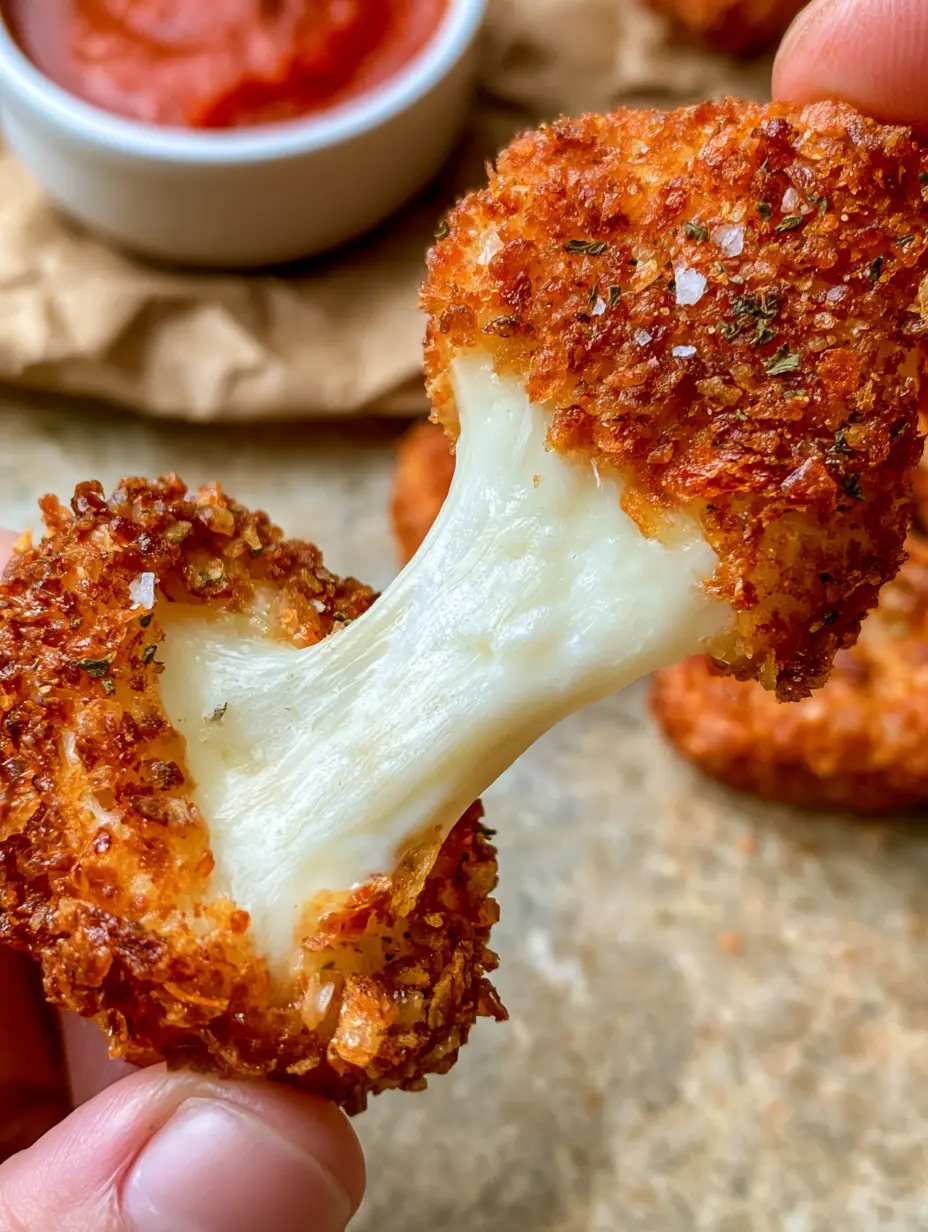 Air Fried Babybel Cheese: The Ultimate Crispy Molten Snack 4 Macro close-up of a breaded air fried Babybel cheese showing the craggy panko and pork rind texture.
