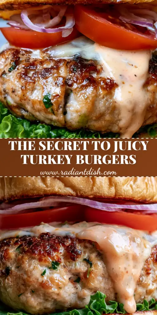 Turkey Burger: The Ultimate Juicy Gourmet Recipe 3 A gourmet turkey burger on an artisanal wooden board with melting white cheddar and dripping sauce. (turkey burger)