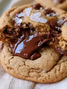 Macro photo of golden-brown crinkled nutella stuffed cookies showing the texture of brown butter dough.