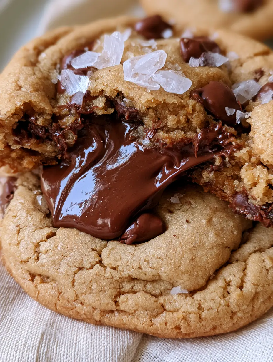 Macro photo of golden-brown crinkled nutella stuffed cookies showing the texture of brown butter dough.