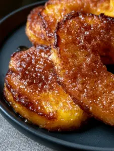 Close-up of Brazilian Air Fryer Pineapple showing glistening honey drizzle and charred edges.