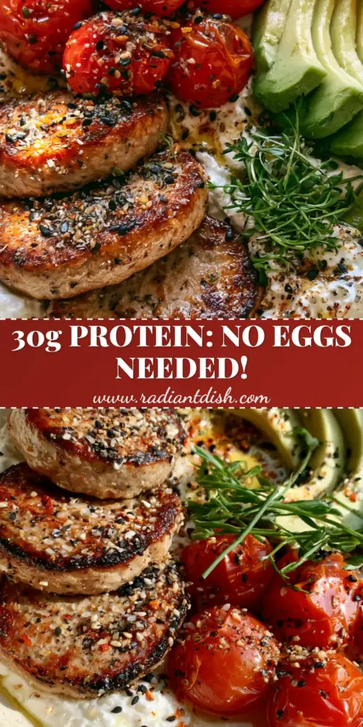 High protein breakfast ideas: The Ultimate Savory Whipped Cottage Cheese Bowl 3 A savory breakfast bowl with whipped cottage cheese, seared turkey sausage, avocado, and blistered tomatoes. (High protein breakfast ideas)